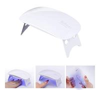 SUNmini 6W LED UV Nail Dryer Curing Lamp Light Portable Quick Drying Manicure/Pedicure 2 Timing Setting 45s/60s UV LAMP with USB (White)