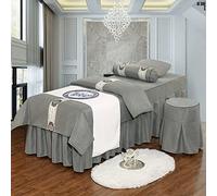 SUNMME 4-piece Professional Massage Linens Microfiber Table Sheet Set Solid Color Skirt (190x70cm(75x28inch) Groen) Dark Blauw (190x80cm(75x31inch) Silver)