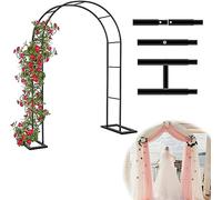 SUNMME Large Rose Arch Steel Frame Trellis Archway Climbing Plant Decorative Garden Metal Arches W180cm X H220cm W300cm For Wedding Vegetable Ivy With Base W350*h220cm (one Color W300*h220cm)