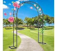 SUNMME Large Rose Arch Steel Frame Trellis Archway Climbing Plant Decorative Garden Metal Arches W180cm X H220cm W300cm For Wedding Vegetable Ivy With Base W300*h220cm (one Color W300*h220cm)
