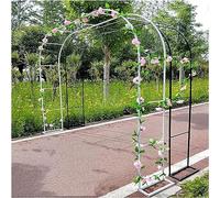 SUNMME Large Rose Arch Steel Frame Trellis Archway Climbing Plant Decorative Garden Metal Arches W180cm X H220cm W300cm For Wedding Vegetable Ivy With Base Wit-w350*h220cm (zwart W120*h220cm)