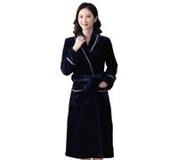 SUNMME Robe Plus Size Fleece Winter Bath Robes Towel Dressing Gown Sleeping Women Long Bathrobe Nightwear.light Blauw-l (light Blauw Xxlarge)