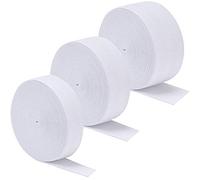 Sunmns 3 Rolls Sewing Stretch Elastic Band Spool, 3/5, 1, 1-1/2 Inch in Width, 5.5 Yards/ Roll (White)