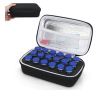 SUNMON 18-Slot Peptide Case, Insulin Vial Holder & Fridge Organiser, Compatible with 10ml U-100 Vials & GLP-1, Shockproof Hard Shell Medication Storage Bag (Black,Large Capacity)