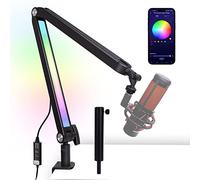 SUNMON Boom Arm with RGB Light - Height Adjustable Mic Arm Stand for HyperX QuadCast, Blue Yeti, Shure SM7B, Rode and Most USB Microphones
