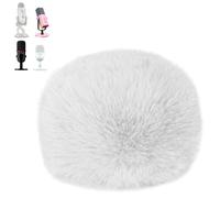 SUNMON compatible with Blue Yeti Microphone, Pop Filter Furry Mic Windscreen Cover for AM8, SoloCast, Yeti Pro/Nano, Razer Mini, Razer X, Razer Seiren V2 Pro and More USB Microphone (White)