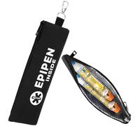 SUNMON EpiPen Carry Case, Epipen Holder Bag with Carabiner, Adrenaline Auto-Injector Holder with Thermal Foil Lining (1-Pack, Black)