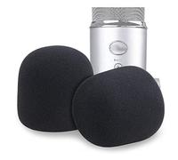 SUNMON For Blue Yeti Pop Protection Microphone, 2 Pieces Foam for Yeti Microphones Dust Cover Microphone Wind Protection for Yeti Pro Blue Yeti, Water Protection Combined Pop Filter