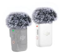 SUNMON for DJI Mic 2 Windmuff - 2ps grey Microphone Furry Cover Outdoor Pop Filter Noise Reduction, Mic Covers Furry Windscreen for DJI Mic 2/ DJI Osmo Pocket 3