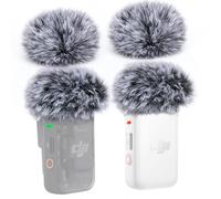SUNMON for DJI Mic 2 Windmuff - 4ps Grey Microphone Furry Cover Outdoor Pop Filter Noise Reduction, Lavalier Mic Covers Furry Windscreen for DJI Mic 2/ Osmo Pocket 3