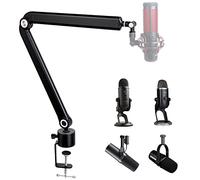 SUNMON Heavy Duty Mic Boom Arm for HyperX QuadCast, Metal Scissor Stand with Cable Management & 3/8" to 5/8" Adapter, Compatible with Blue Yeti & Most Mics (Max Load 1.6kg)