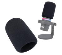 SUNMON High-Density Foam Mic Cover & Pop Filter - Professional Microphone Windscreen Compatible with HyperX DuoCast, Reduces Noise and Plosives for Studio Recording (Black)