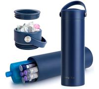 SUNMON Insulin Cooler Travel Case - Diabetic Cooler Travel Case with Ice Pack for Diabetic Supplies,Insulin Pen Case 24H Cooling,TSA Approved,Medicine Cool Bag Holds 1-5 Insulin Pens (Navy Blue)