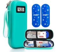 SUNMON Insulin Cooler Travel Case, Hard EVA Diabetic Supplies Organiser & Medication Cool Bag, Compatible with GLP-1 Pens, 2 Ice Packs (Green)