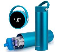 SUNMON Insulin Cooler Travel Case with Temperature Display, Portable Insulin Pen Case with Ice Pack, 24H Cooling for Diabetic Supplies, Flight Ready Hard Shell Holder for 1-5 Pens (Glacial Blue)