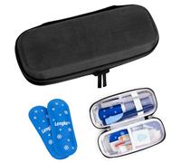 SUNMON Insulin Cooler with 2 TSA Approved Ice Pack - Portable Diabetes Case, Medicine Organizer Bag for Diabetic Supplies (Black)