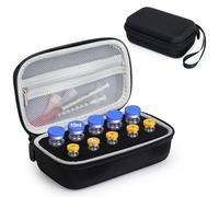 SUNMON Insulin Fridge Holder Storage Case, 1-10ml Peptide Vials Organizer Bag, Insulin Vials Travel Case, Shockproof Hard Shell Travel Storage Bag (10-Slot, Black)