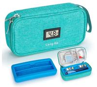 SUNMON Insulin Pen Cooler Travel Case with ℃ Display, Long-Lasting Cooling Medication Injection Cooler Bag Vial Medicine Cooler Case for Travel with One Ice Brick (Green)