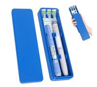 SUNMON Insulin Pen Travel Case, 3D Printing Case, 2 Pen Holders | Slim GLP-1 Travel Case Compatible with Monjaro and Wegovy, Hard Shell Med Organiser with Needle & Prep Wipes Storage (Blue)