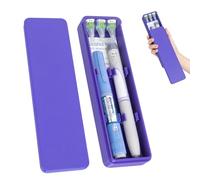 SUNMON Insulin Pen Travel Case, Slim GLP-1 Travel Case Compatible with Monjaro, Wegovy & Ozempic, Hard Shell Medication Organiser with Needle & Prep Wipes Storage (2 Pens, Purple)