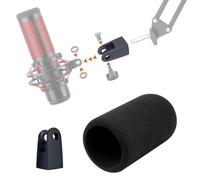 SUNMON Mic Boom Arm Adapter Compatible with HyperX QuadCast & QuadCast S, Replacement Kit with Foam Windscreen Cover, 3/8" Mic Arm Adapter