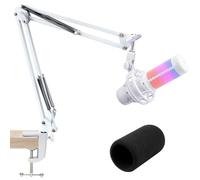 SUNMON Mic Boom Arm for HyperX QuadCast & QuadCast S, Universal Microphone Boom Arm with 3/8" to 5/8" Screw Adapter, Suspension Microphone Boom Arm with Mic foam cover and Desk Clamp