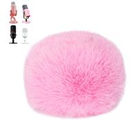 SUNMON Mic Furry Windscreen Muff Universal Microphone Short Fur Windshield, Mic Cover Microphone Fur Pop Filter Outdoor Noise Reduction, Windproof, Dustproof (Pink)