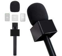 SUNMON Mic Handle for Rode Wireless GO I/II/Pro DJI Mic 1/2,Rode Interview Microphone Adapter Handheld with Interview Cube Box Mic Flags Wireless Mic Adapter for Interview Reports