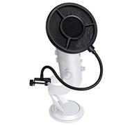 SUNMON Mic Pop Filter for HyperX QuadCast、Blue Yeti and Other Gaming Microphone, Dual Layered Wind Pop Screen with Flexible 360° Gooseneck Clip Stabilizing Arm for Recording, Singing
