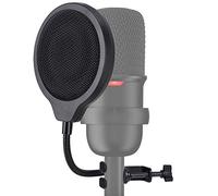 SUNMON Mic Pop Filter Mask Shield Compatible with HyperX SoloCast Mic, 4 Inch 3 Layers Windscreen with Flexible 360°Gooseneck Clip, Compatible with the most microphone
