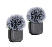 SUNMON Mic Windscreens for DJI Mic 3, 2PC Grey Microphone Furry Cover Outdoor Pop Filter Noise Reduction, Mic Covers Furry Windscreens
