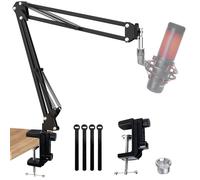SUNMON QuadCast Mic Boom Arm, Universal Suspension Microphone Boom Arm with 3/8" to 5/8" Screw Adapter Clip, Desk Clamp Studio Boom Arm Podcast Mic Arm, for HyperX QuadCast S and Most Microphones