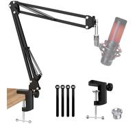 SUNMON Microphone Arm for HyperX QuadCast,Microphone Boom Arm with Metal Desk Clamp and Cable Duct,Adjustable 3/8 Inch to 5/8 Inch Adapter for Blue Yeti,Fifine,Rode Mini and Most Gaming Mic,Etc