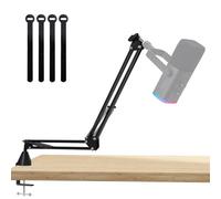SUNMON Microphone Boom Arm, Low Profile Mic Arm for Gaming Podcasting Streaming Recording, 360° Rotatable Universal Microphone Stand with 3/8” to 5/8” Adapter
