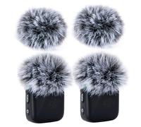 SUNMON Microphone Pop Filter, Mic Cover Furry Foam for DJI Mini Microphone (4PCS/Black and White)