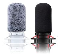 SUNMON Microphone Windscreen Compatible with HyperX QuadCast & QuadCast S - Furry Wind Muff & Foam Pop Filter Cover for Noise Reduction, Audio Improvement (2 Pack)