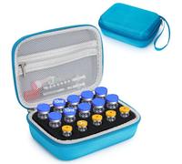 SUNMON Peptide Case for Vials, 1-10ml Insulin Vial Holder & Fridge Organiser, Peptide Vial Holder Travel Case for GLP-1, Shockproof Hard Shell Travel Storage Bag (15-Slot, Blue)