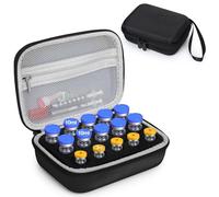 SUNMON Peptide Case for Vials, 1-10ml Insulin Vial Holder & Fridge Organiser, Peptide Vial Holder Travel Case for GLP-1, Shockproof Hard Shell Travel Storage Bag (15-Slot, Black)