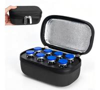 SUNMON Peptide Case for Vials, 8-Slot Insulin Vial Holder & Fridge Organiser, Compatible with 10ml U-100 Vials & GLP-1, Shockproof Hard Shell Travel Storage Bag (Black)
