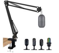 SUNMON Microphone Stand Compatible for RazerX NB35, Mic Stand with Windscreen Foam Cover with Pop Filter Applicability for NB35 Microphone