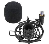 SUNMON SM58S Microphone Shock Mount Holder with Foam Windscreen for Absorbe Vibration and Noise, Pop Filter Suitable for SM58S, SM58 Dynamic Mic