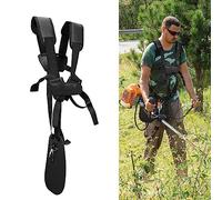 SUNMON Strimmer Harness - Harness for a Strimmer with Shoulder Harness Strap Pad,Durable Nylon Shoulder Strap Trimmer,Harness Strap String Trimmer Double,Compatible Most Grass Trimmer,Black
