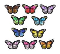 SUNMOVE 10Pcs Embroidery Butterfly Iron On Sew On Patch Badge Dress Hat Jeans Fabric Applique DIY (Big)
