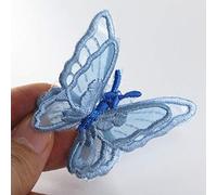 SUNMOVE 10pcs Embroidery Butterfly Sew Iron On Patch Badge Wedding Bridal Dress Embroidered Applique Sewing Craft DIY (Blue, 1.96 x 1.96inch)