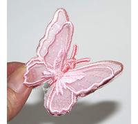 SUNMOVE 10pcs Embroidery Butterfly Sew Iron On Patch Badge Wedding Bridal Dress Embroidered Applique Sewing Craft DIY (Pink, 1.96 x 1.96inch)