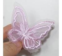 SUNMOVE 10pcs Embroidery Butterfly Sew On Patch Badge Wedding Bridal Dress Embroidered Applique Sewing Craft DIY (Light Purple, 2.36 x 1.96inch)