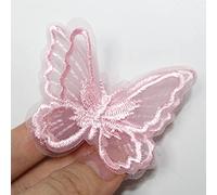 SUNMOVE 10pcs Embroidery Butterfly Sew On Patch Badge Wedding Bridal Dress Embroidered Applique Sewing Craft DIY (Light Pink, 2.36 x 1.96inch)