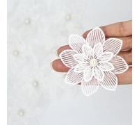 SUNMOVE 10pcs Embroidery Pearl Flowers Sew On Patch Badge Wedding Bridal Dress Embroidered Applique DIY
