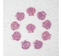 SUNMOVE 10Pcs Embroidery Shell Shapes Sew On Patch Badge Bag Hat Hair Accessory Applique （Pink