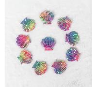 SUNMOVE 10Pcs Embroidery Shell Shapes Sew On Patch Badge Bag Hat Hair Accessory Applique (Rainbow)